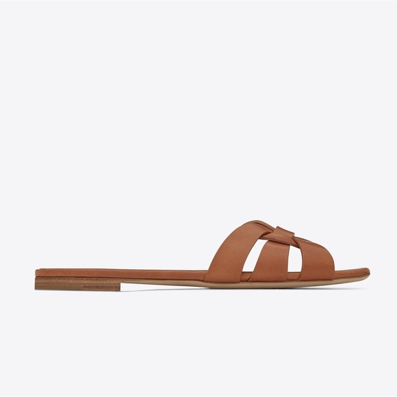 TRIBUTE FLAT MULES IN SMOOTH LEATHER - Picture 2 of 2